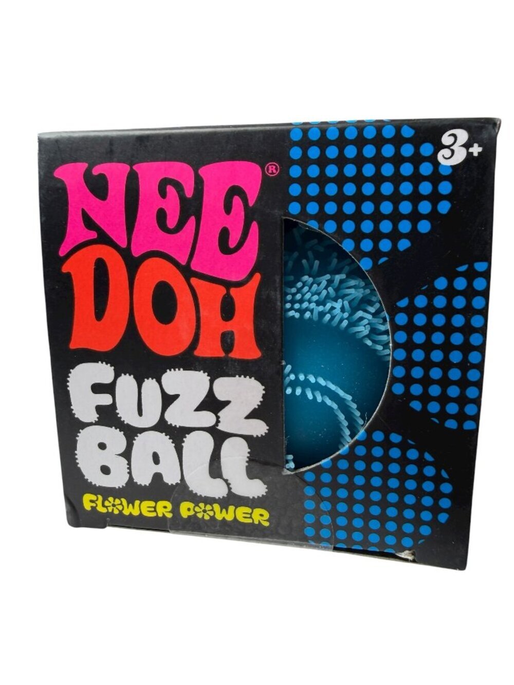 NeeDoh Fuzz Ball Flower Power Color BLUE New In Box Schylling Authentic